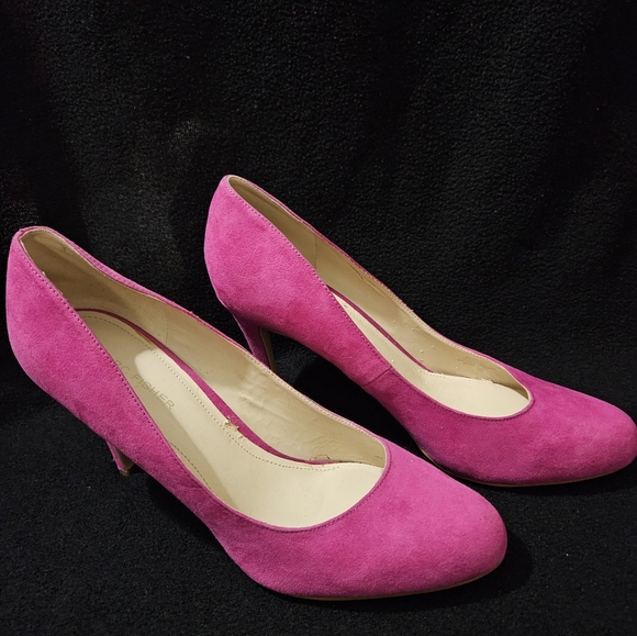 Marc Fischer Suede Fuchsia Pumps-Size 10 - Picture 2 of 7